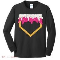 Baseball Ice Cream Dripping Drip Kids Long Sleeve Shirt thumb 0