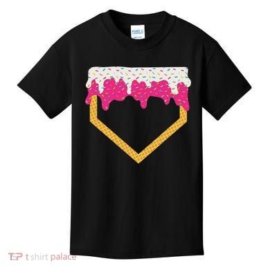 Baseball Ice Cream Dripping Drip Kids T-Shirt