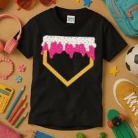 Baseball Ice Cream Dripping Drip Kids T-Shirt thumb 3