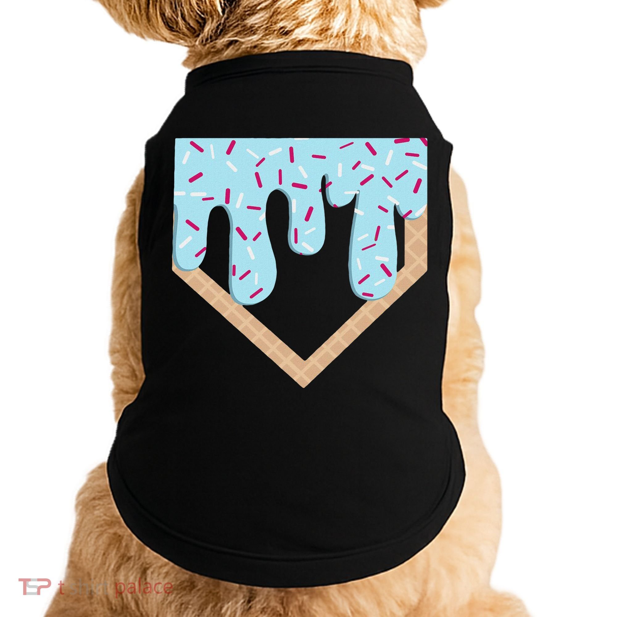 Baseball Ice Cream Dripping Home Plate Drip Doggie Tank