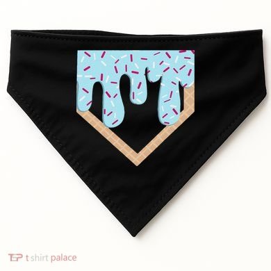 Baseball Ice Cream Dripping Home Plate Drip USA-Made Doggie Bandana