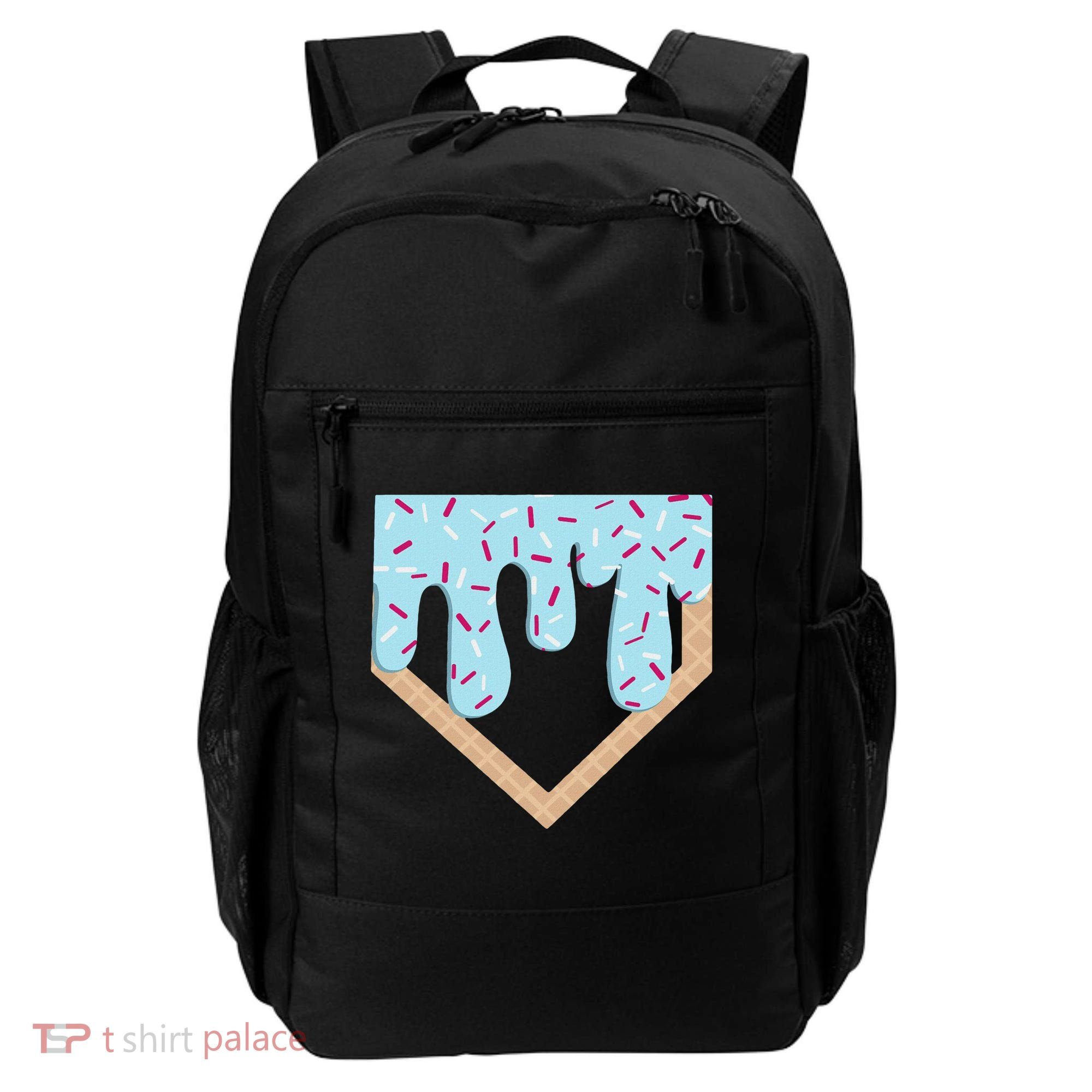 Baseball Ice Cream Dripping Home Plate Drip Backpack
