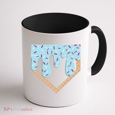 Baseball Ice Cream Dripping Home Plate Drip Coffee Mug back