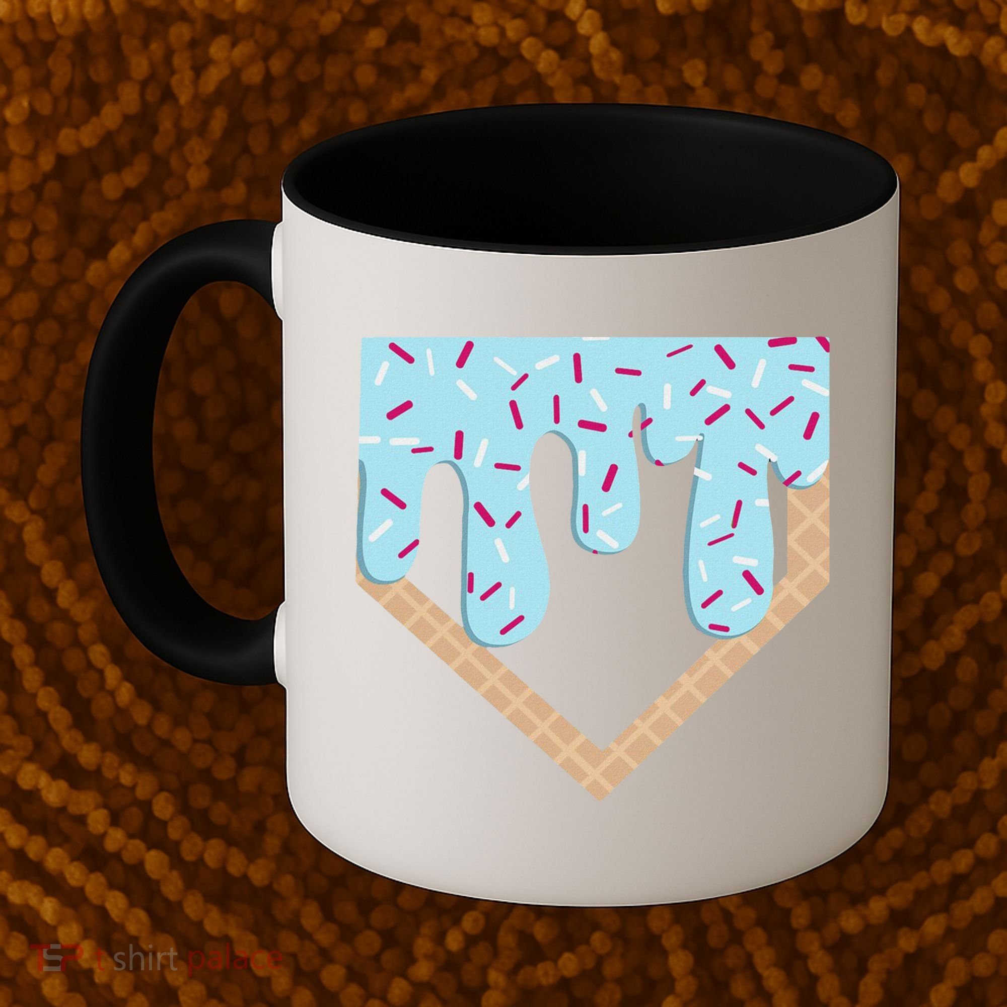 Baseball Ice Cream Dripping Home Plate Drip Coffee Mug