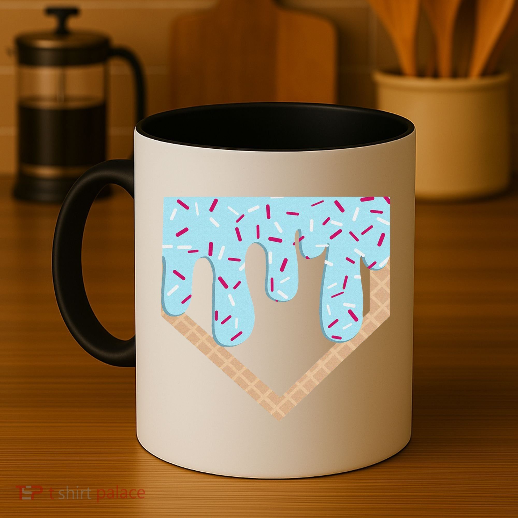 Baseball Ice Cream Dripping Home Plate Drip Coffee Mug