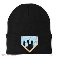Baseball Ice Cream Dripping Home Plate Drip Beanie thumb 0