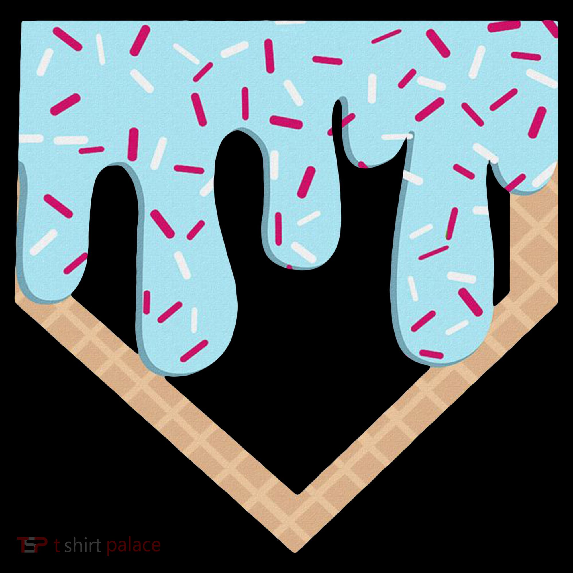 Baseball Ice Cream Dripping Home Plate Drip Ornament