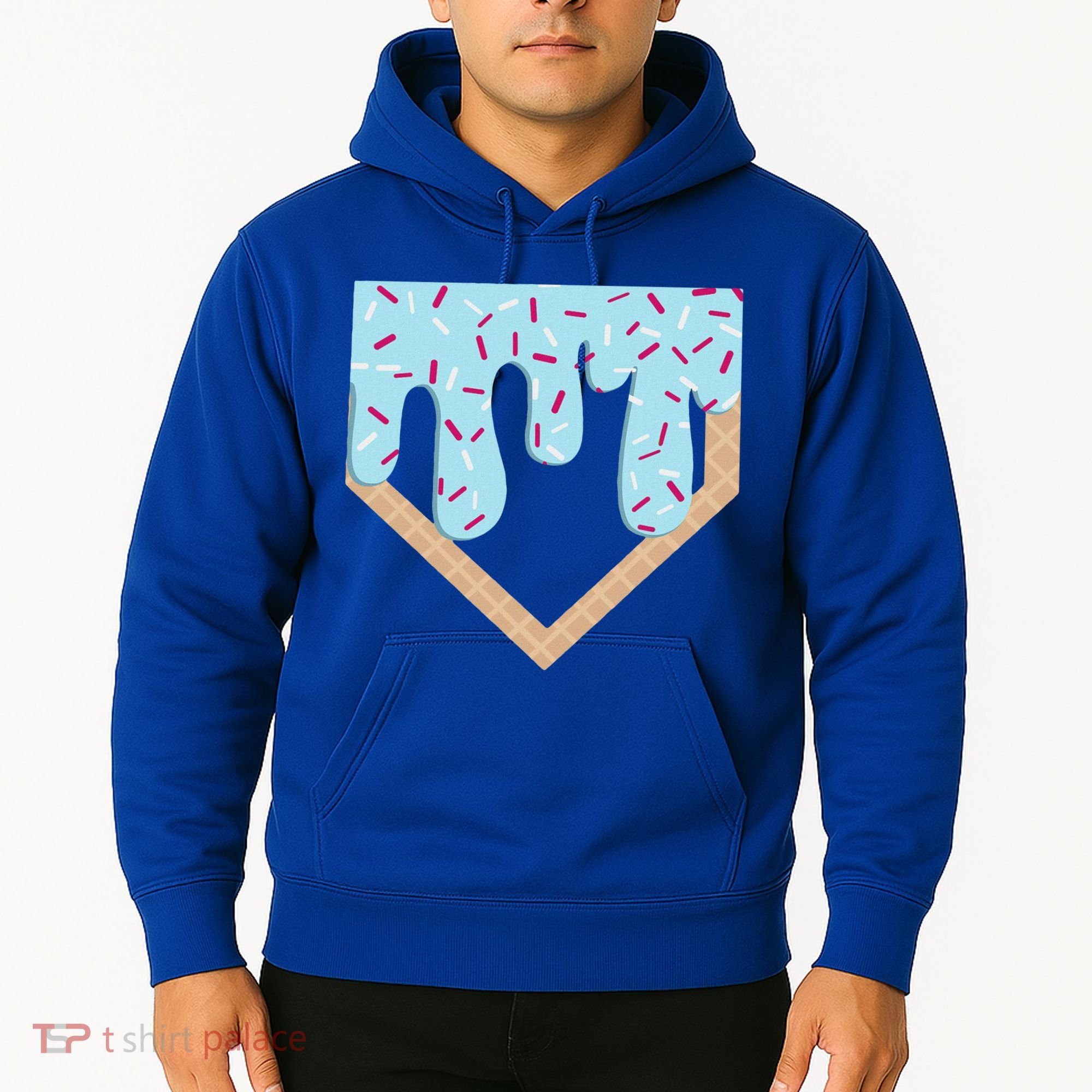 Baseball Ice Cream Dripping Home Plate Drip Hoodie