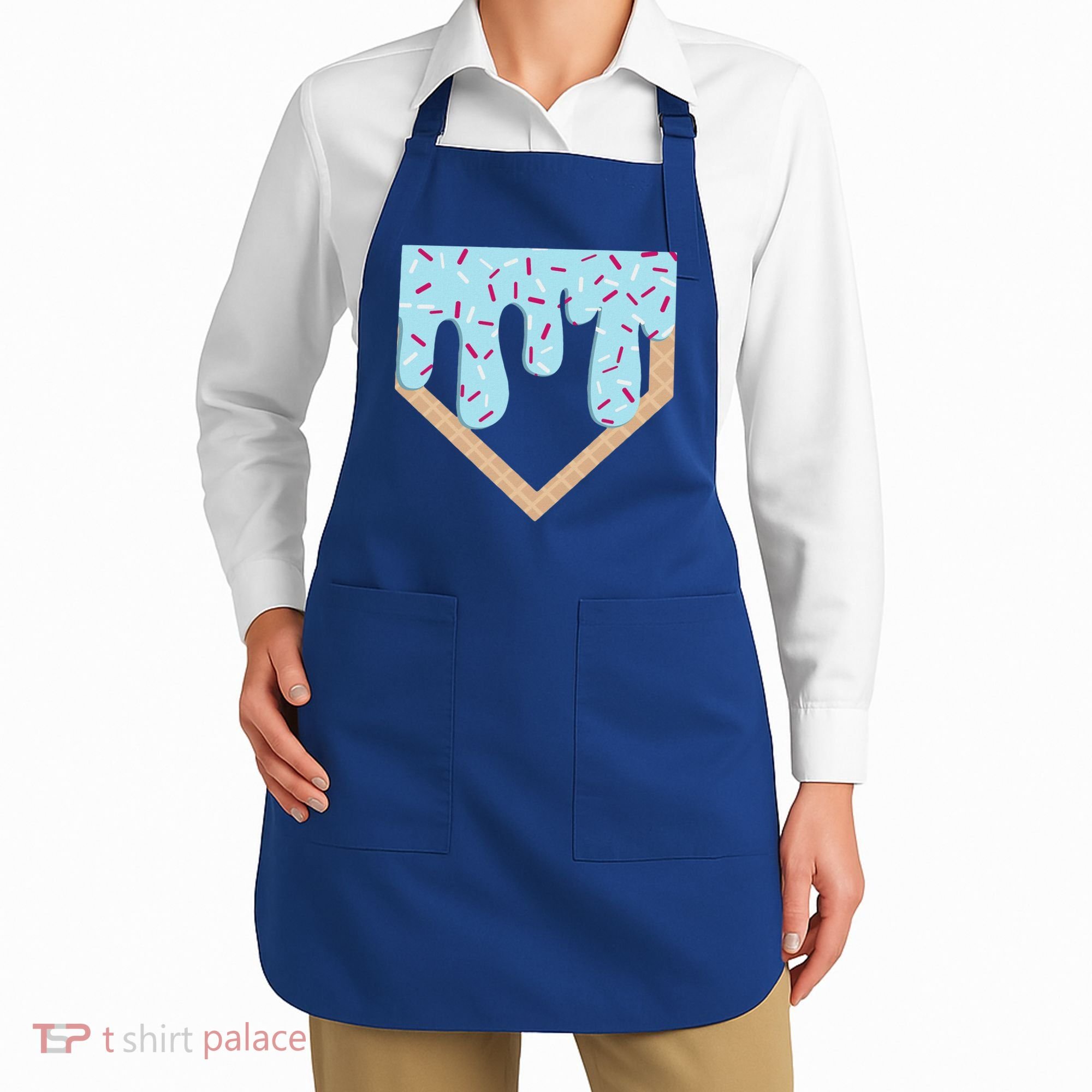 Baseball Ice Cream Dripping Home Plate Drip Apron