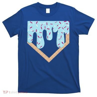 Baseball Ice Cream Dripping Home Plate Drip T-Shirt