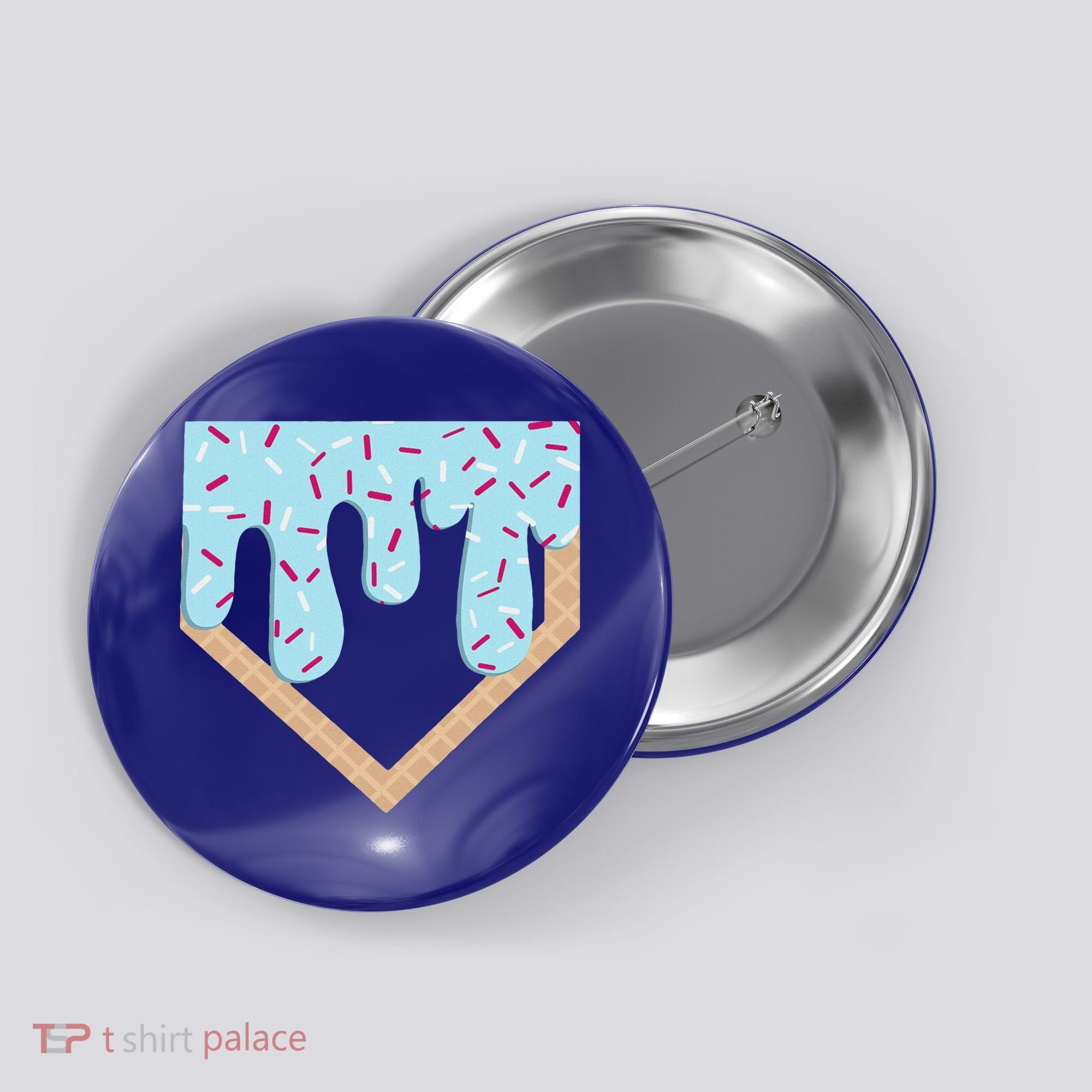 Baseball Ice Cream Dripping Home Plate Drip Button