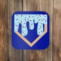 Baseball Ice Cream Dripping Home Plate Drip Coaster thumb 0