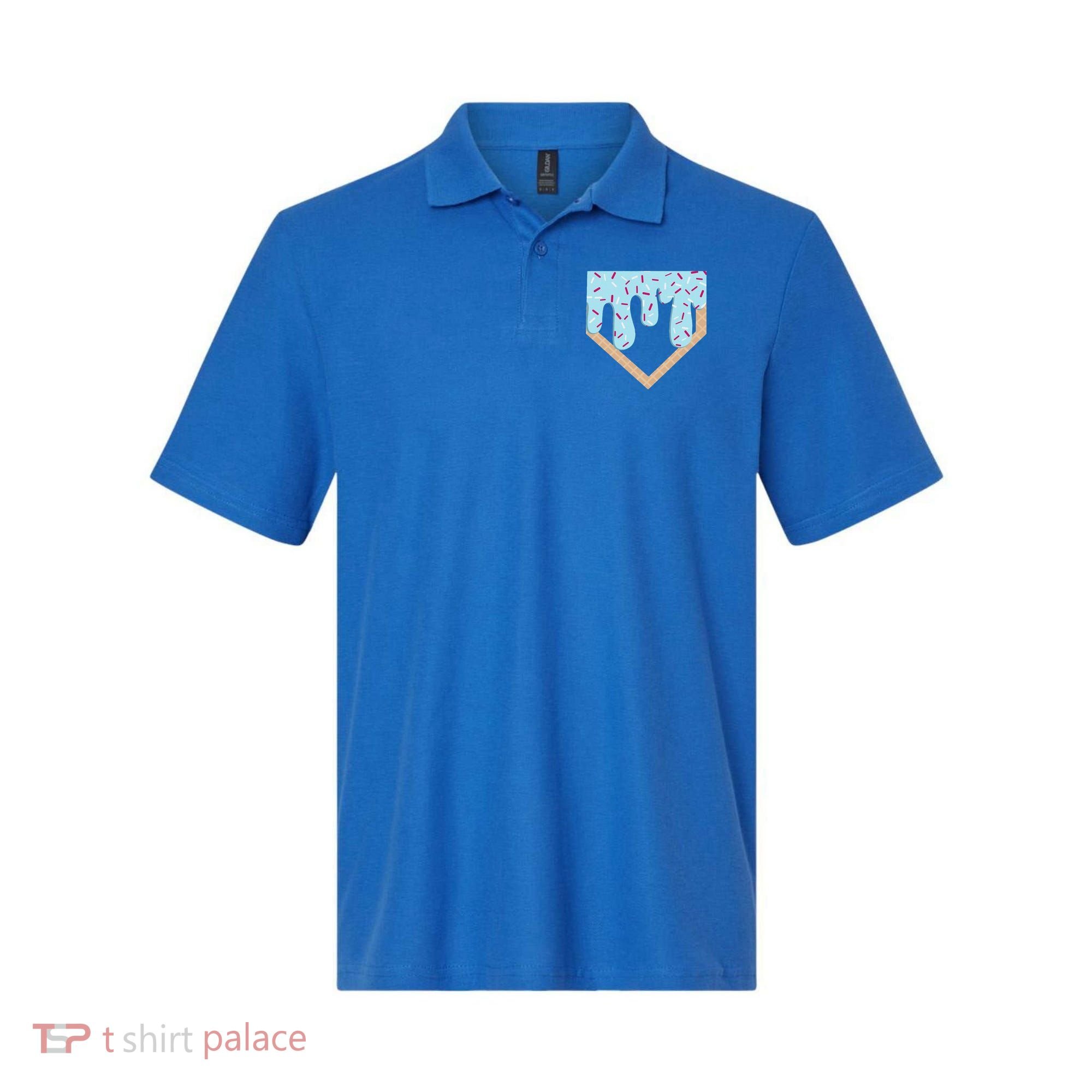 Baseball Ice Cream Dripping Home Plate Drip Polo