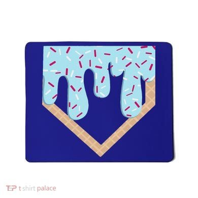 Baseball Ice Cream Dripping Home Plate Drip Mousepad