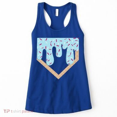 Baseball Ice Cream Dripping Home Plate Drip Women's Tank Top
