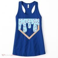 Baseball Ice Cream Dripping Home Plate Drip Women's Tank Top thumb 0