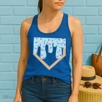 Baseball Ice Cream Dripping Home Plate Drip Women's Tank Top thumb 2
