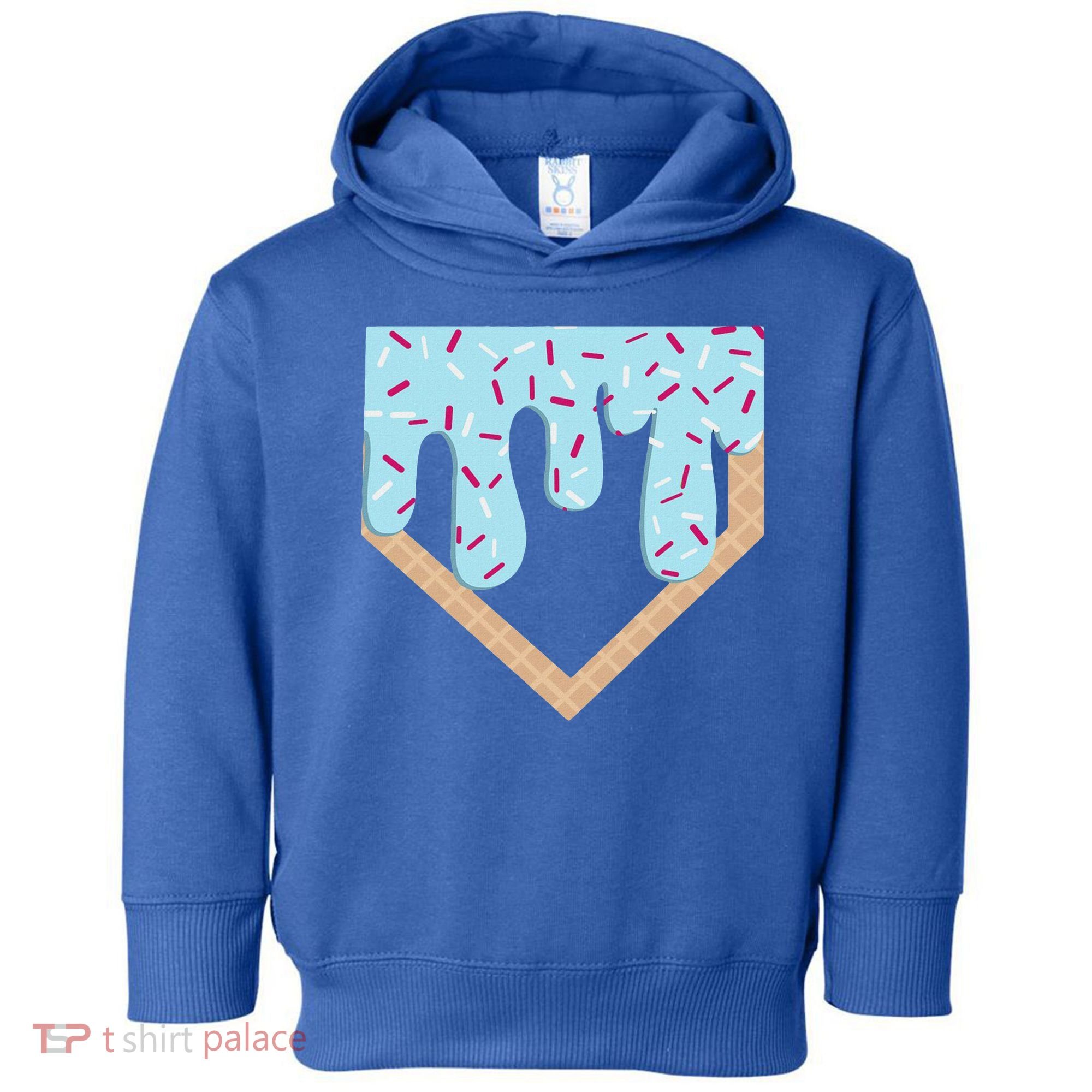 Baseball Ice Cream Dripping Home Plate Drip Toddler Hoodie