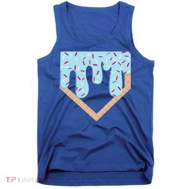 Baseball Ice Cream Dripping Home Plate Drip Tank Top