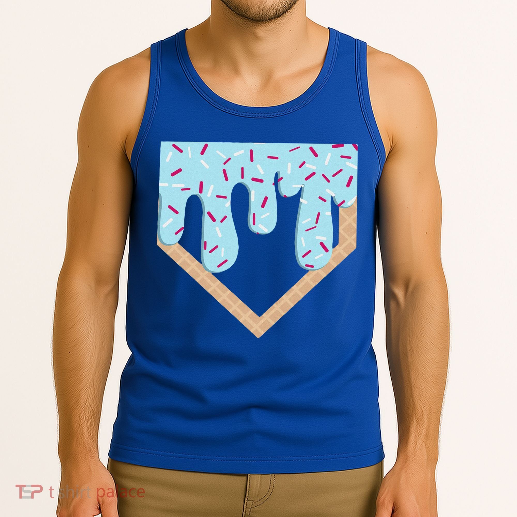 Baseball Ice Cream Dripping Home Plate Drip Tank Top