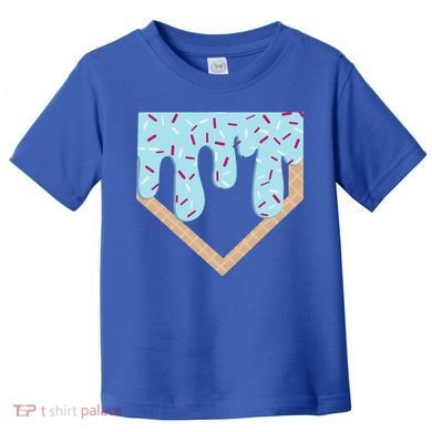 Baseball Ice Cream Dripping Home Plate Drip Toddler T-Shirt