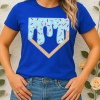 Baseball Ice Cream Dripping Home Plate Drip Women's T-Shirt thumb 2
