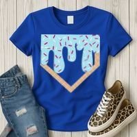 Baseball Ice Cream Dripping Home Plate Drip Women's T-Shirt thumb 3