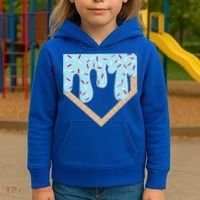 Baseball Ice Cream Dripping Home Plate Drip Kids Hoodie thumb 3