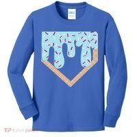 Baseball Ice Cream Dripping Home Plate Drip Kids Long Sleeve Shirt thumb 0