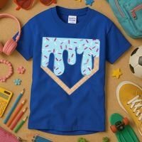 Baseball Ice Cream Dripping Home Plate Drip Kids T-Shirt thumb 3
