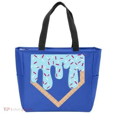 Baseball Ice Cream Dripping Home Plate Drip Tote Bag