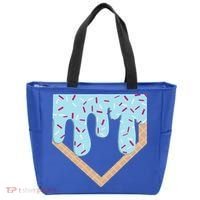 Baseball Ice Cream Dripping Home Plate Drip Tote Bag thumb 0