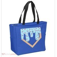 Baseball Ice Cream Dripping Home Plate Drip Tote Bag thumb 2