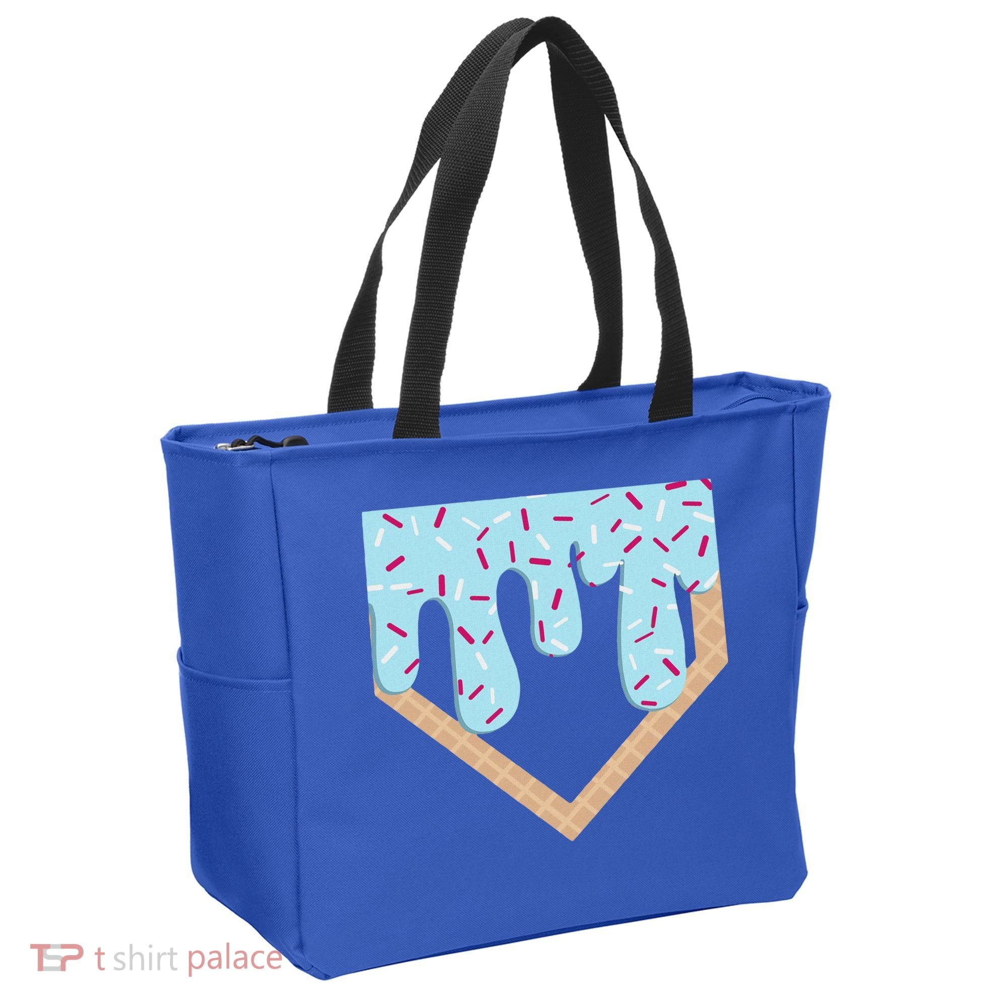 Baseball Ice Cream Dripping Home Plate Drip Tote Bag