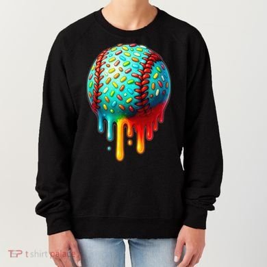 Baseball Ice Cream Dripping Baseball Home Plate Drip Women's Sweatshirt