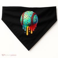 Baseball Ice Cream Dripping Baseball Home Plate Drip USA-Made Doggie Bandana thumb 0