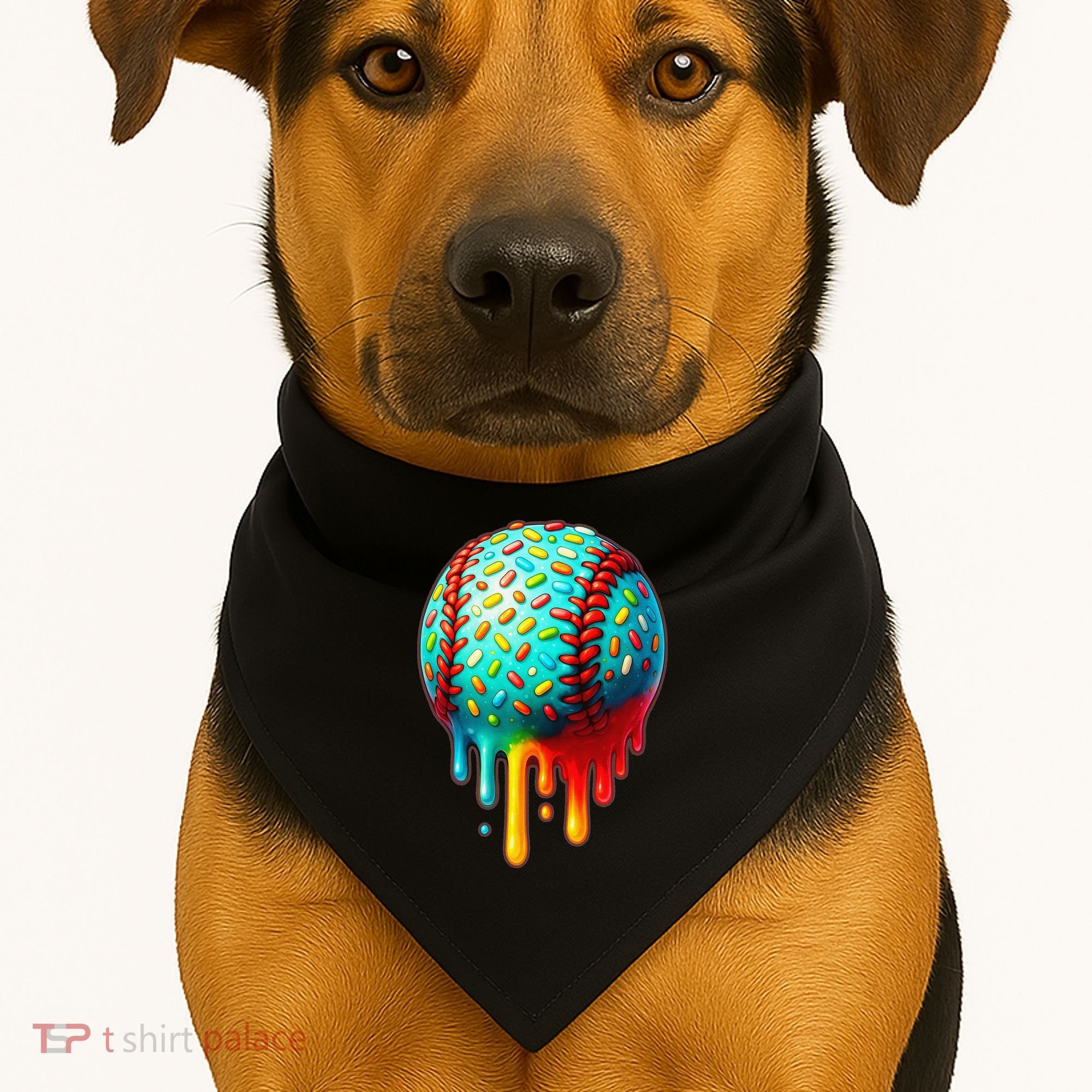 Baseball Ice Cream Dripping Baseball Home Plate Drip USA-Made Doggie Bandana