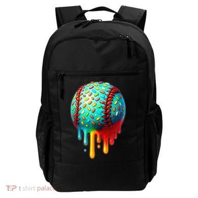 Baseball Ice Cream Dripping Baseball Home Plate Drip Backpack