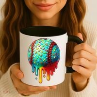 Baseball Ice Cream Dripping Baseball Home Plate Drip Coffee Mug thumb 3
