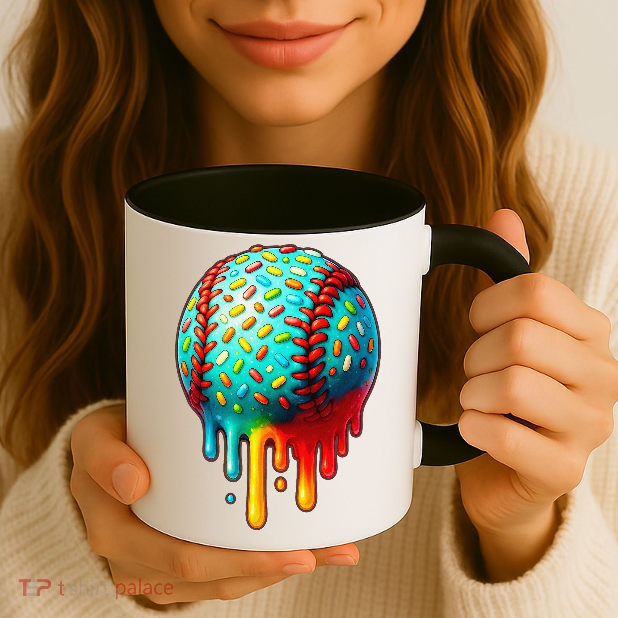 Baseball Ice Cream Dripping Baseball Home Plate Drip Coffee Mug