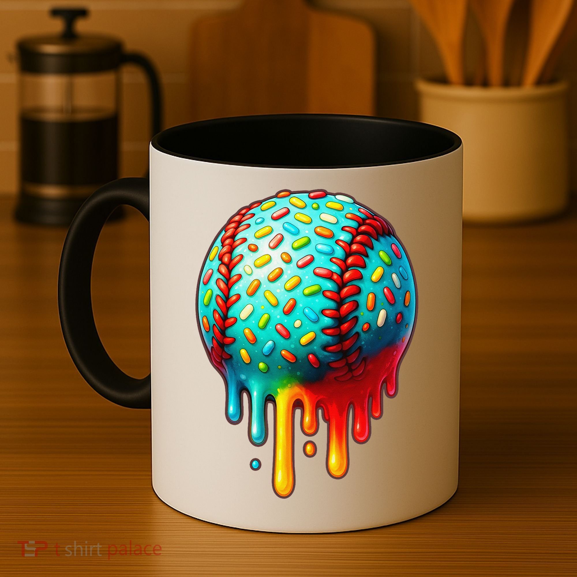 Baseball Ice Cream Dripping Baseball Home Plate Drip Coffee Mug
