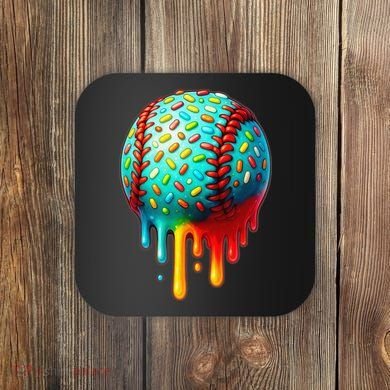Baseball Ice Cream Dripping Baseball Home Plate Drip Coaster
