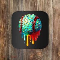 Baseball Ice Cream Dripping Baseball Home Plate Drip Coaster thumb 0