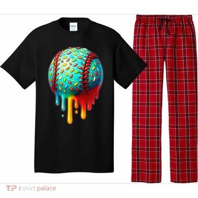 Baseball Ice Cream Dripping Baseball Home Plate Drip Pajama Set