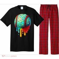 Baseball Ice Cream Dripping Baseball Home Plate Drip Pajama Set thumb 0