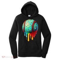 Baseball Ice Cream Dripping Baseball Home Plate Drip Women's Hoodie thumb 0