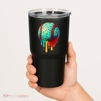 Baseball Ice Cream Dripping Baseball Home Plate Drip Tumbler thumb 2