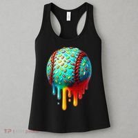 Baseball Ice Cream Dripping Baseball Home Plate Drip Women's Tank Top thumb 3