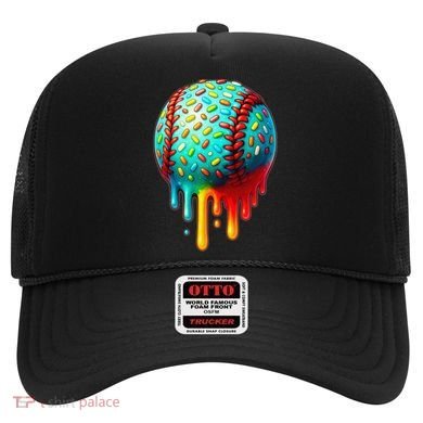 Baseball Ice Cream Dripping Baseball Home Plate Drip Hat