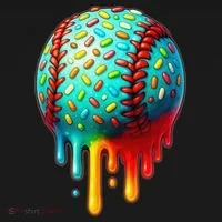 Baseball Ice Cream Dripping Baseball Home Plate Drip Tank Top thumb 6